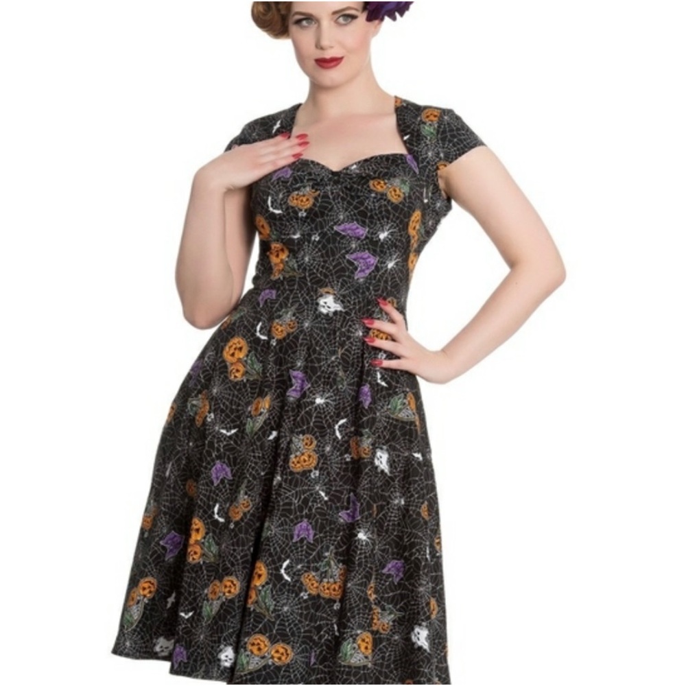 Hell Bunny Black Halloween Midi Dress